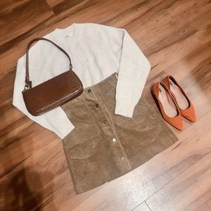 Uniqlo Corduroy Mini Skirt Front Button